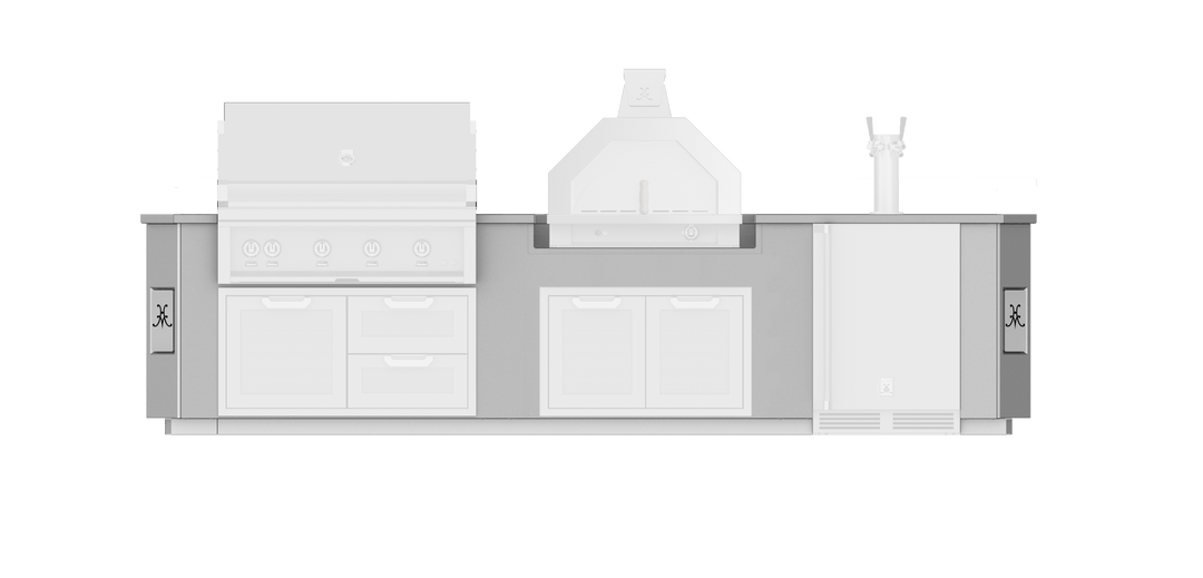 Hestan Outdoor Living Suite w/Campania Pizza Oven, Beer & Stainless Steel Countertop, 12 ft