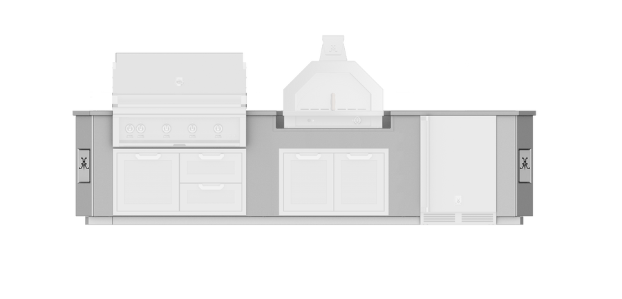 Hestan Outdoor Living Suite w/Campania Pizza Oven & Stainless Steel Countertop, 12 ft