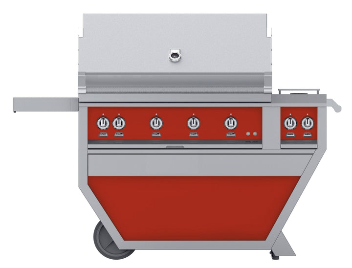 Hestan 42” Grill & Deluxe Cart, 4 Trellis Burners w/Rotisserie, LP, Color