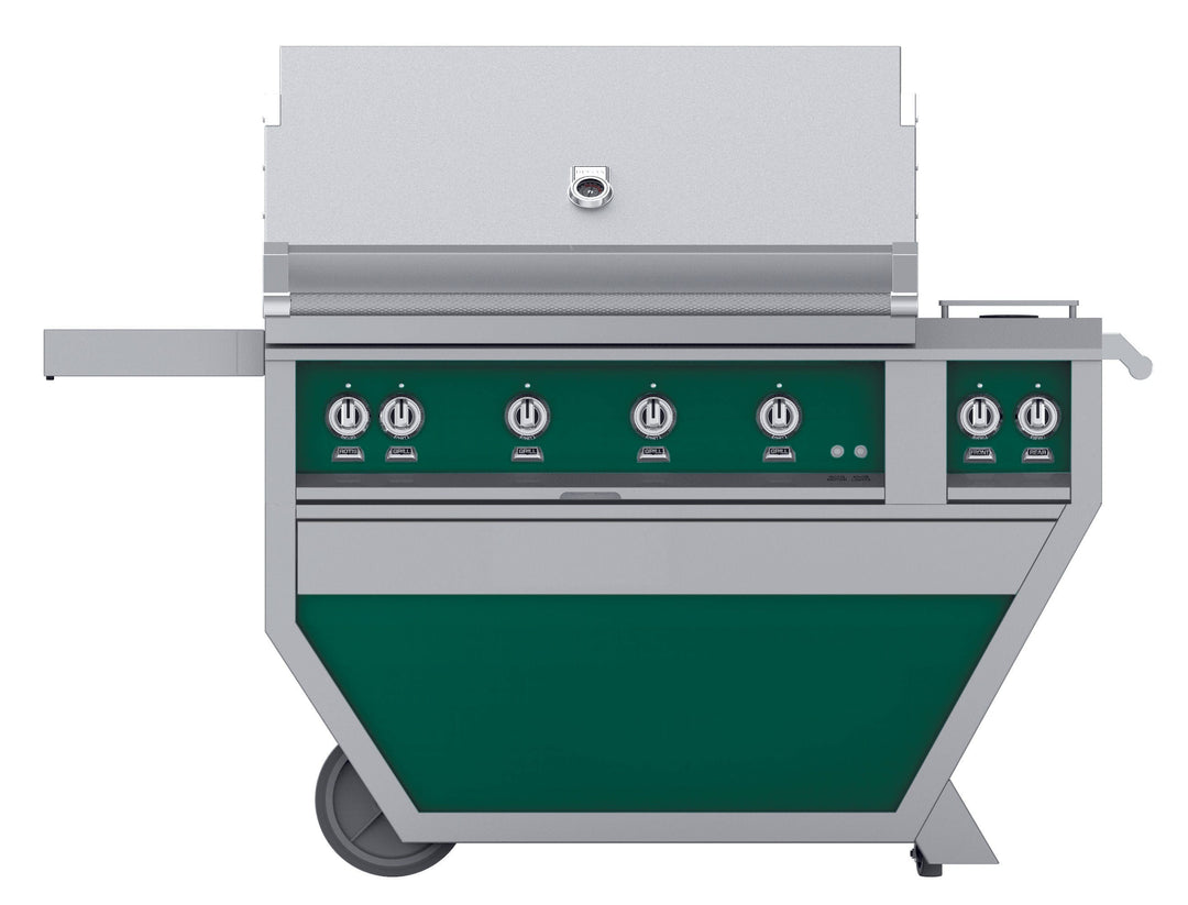 Hestan 42” Grill & Deluxe Cart, 4 Trellis Burners w/Rotisserie, NG, Color