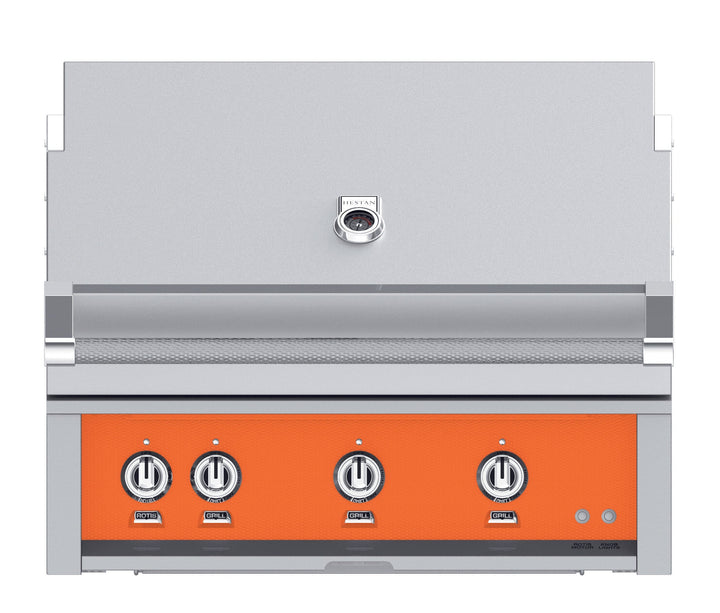 Hestan 36” Built-In Grill, 2 Trellis Burner & 1 Sear Burner w/Rotisserie, NG, Color