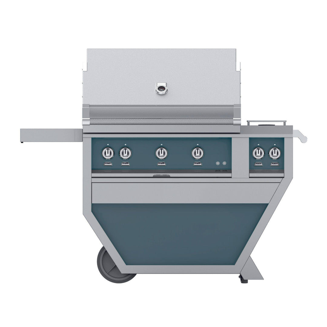 Hestan 36” Grill & Deluxe Cart, 2 Trellis Burner & 1 Sear Burner w/Rotisserie, LP, Color