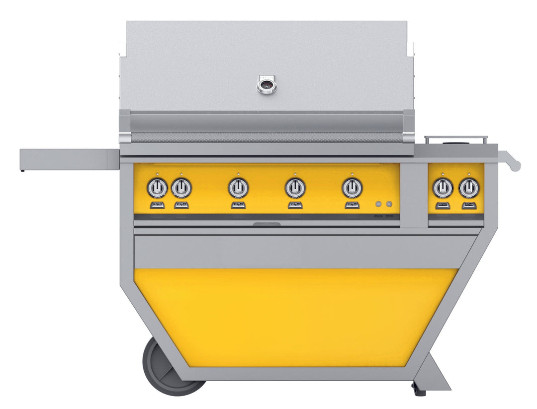 Hestan 42” Grill & Deluxe Cart, 4 Trellis Burners w/Rotisserie, LP, Color