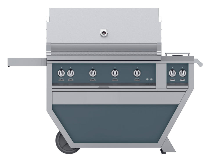 Hestan 42” Grill & Deluxe Cart, 4 Trellis Burners w/Rotisserie, LP, Color