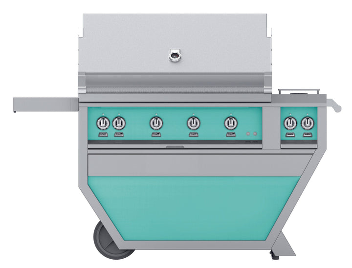 Hestan 42” Grill & Deluxe Cart, 4 Trellis Burners w/Rotisserie, NG, Color