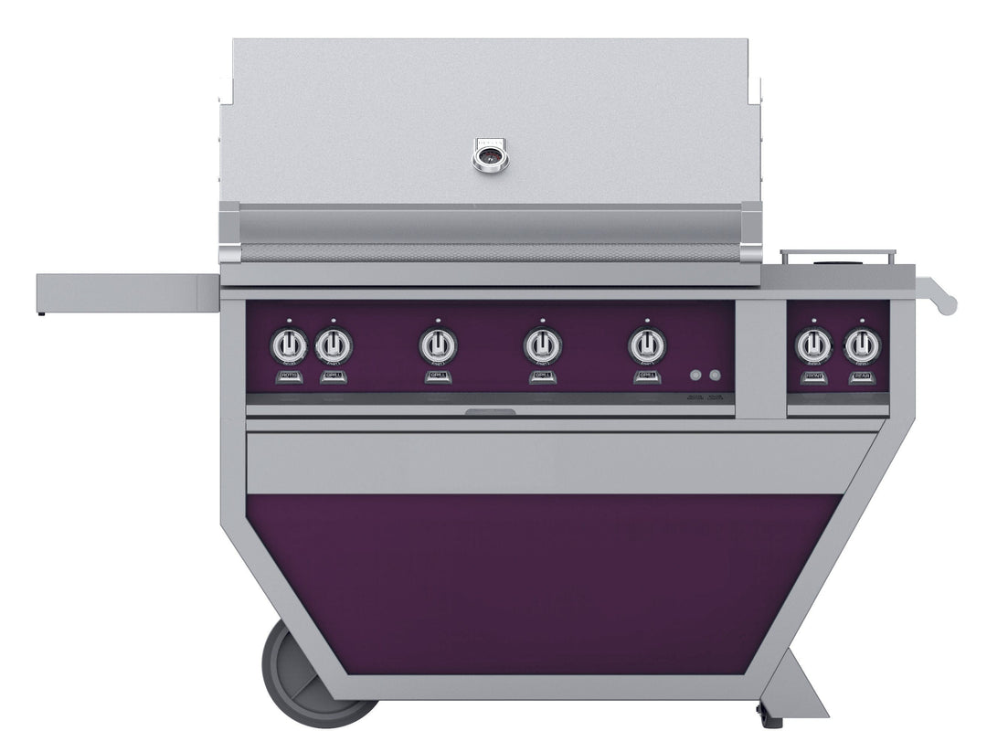 Hestan 42” Grill & Deluxe Cart, 4 Trellis Burners w/Rotisserie, NG, Color