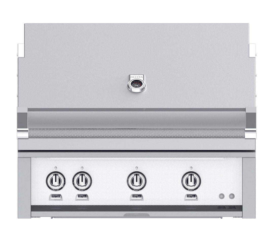 Hestan 30” Built-In Grill, 1 Trellis Burner & 1 Sear Burner w/Rotisserie, LP
