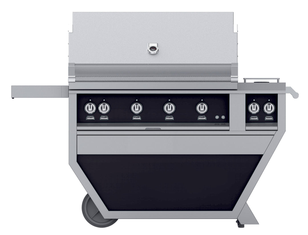 Hestan 42” Grill & Deluxe Cart, 4 Trellis Burners w/Rotisserie, LP, Color