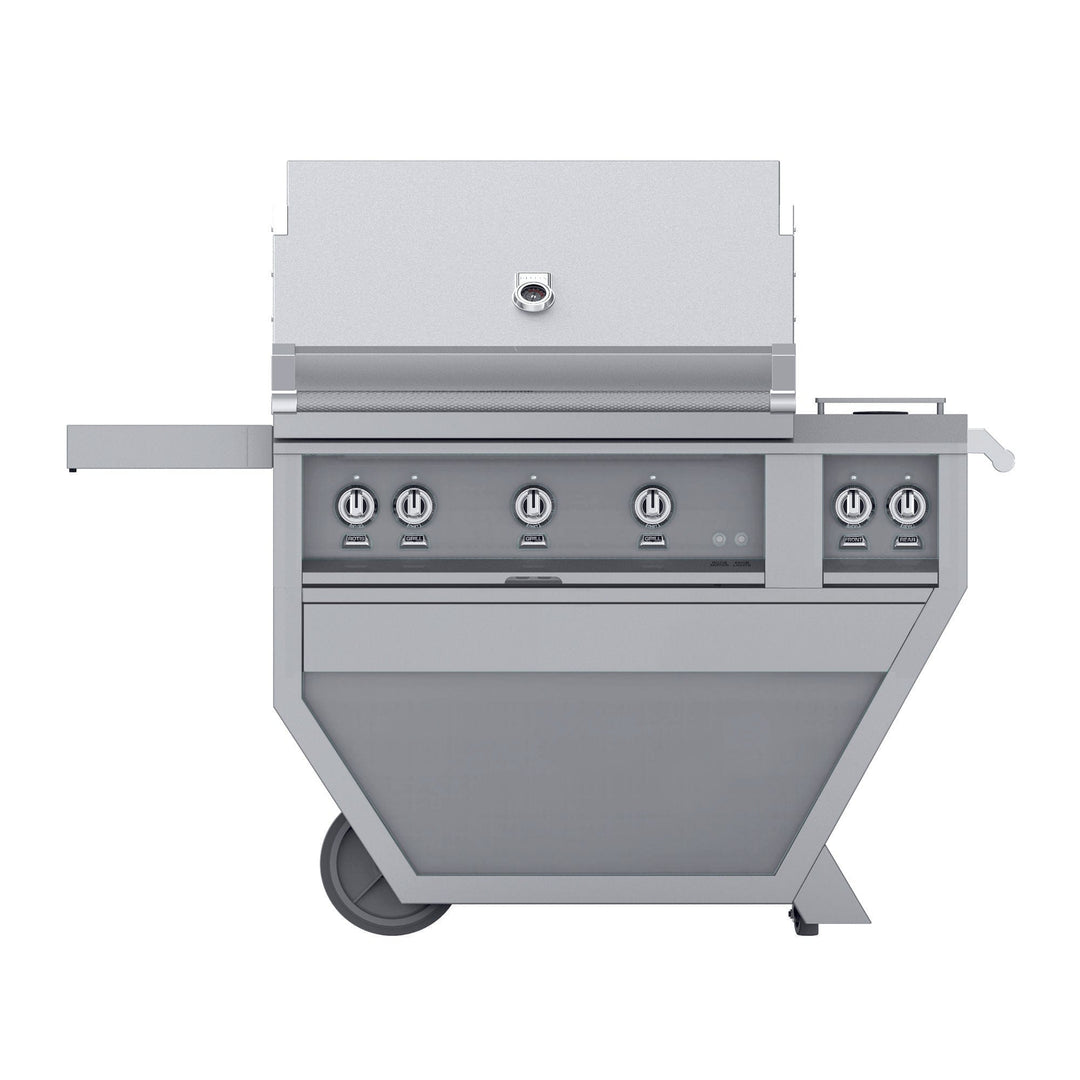 Hestan 36” Grill & Deluxe Cart, 2 Trellis Burner & 1 Sear Burner w/Rotisserie, NG, Color