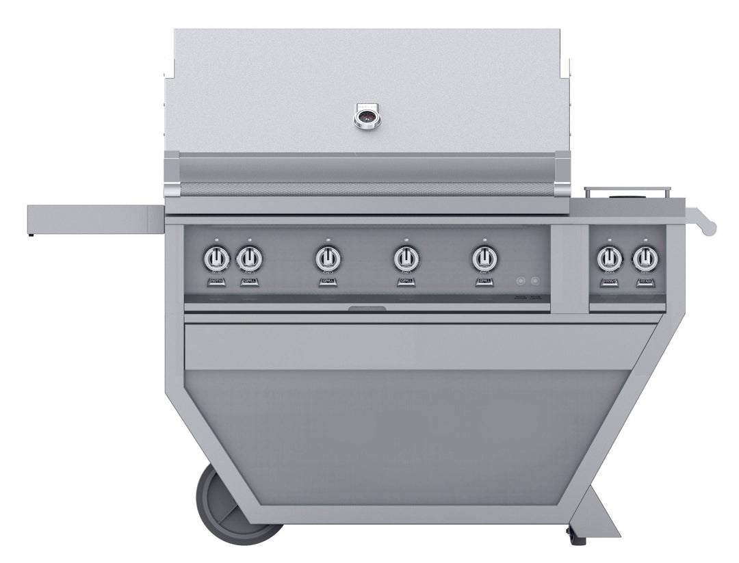 Hestan 42” Grill & Deluxe Cart, 4 Trellis Burners w/Rotisserie, LP, Color