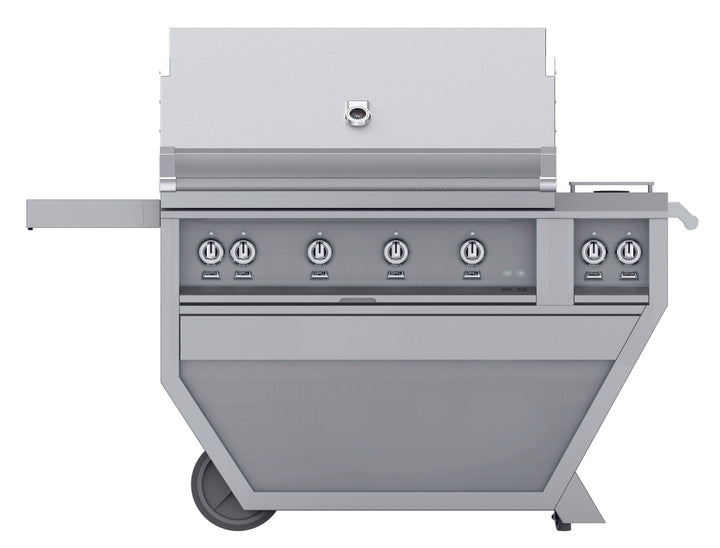 Hestan 42” Grill & Deluxe Cart, 4 Trellis Burners w/Rotisserie, LP, Color