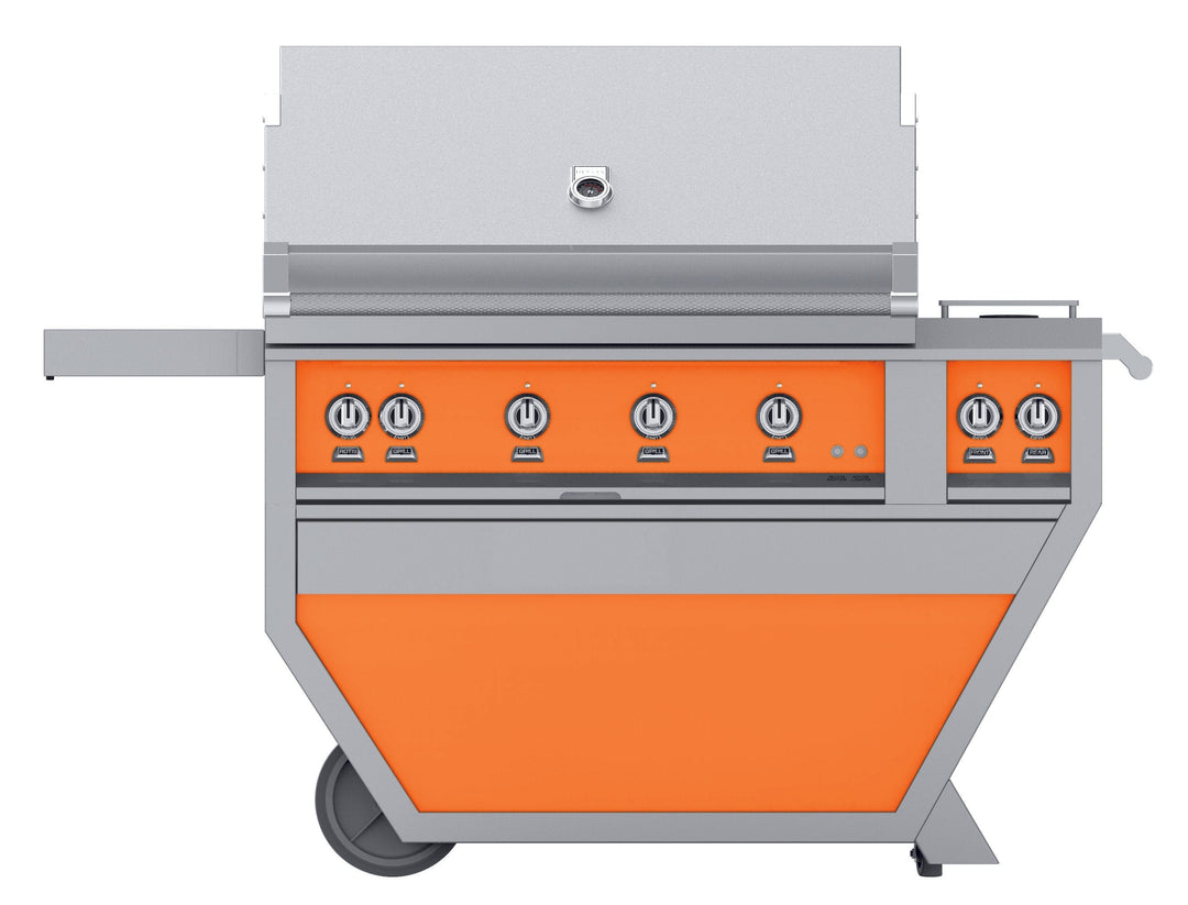 Hestan 42” Grill & Deluxe Cart, 4 Trellis Burners w/Rotisserie, LP, Color