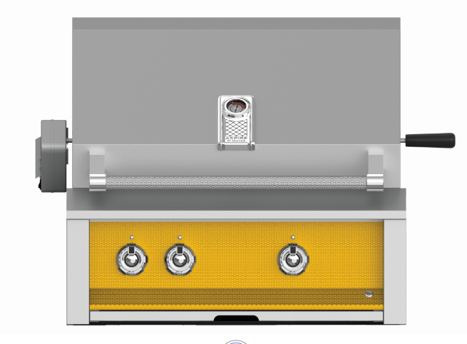 Hestan ASPIRE Grill Built-In 3 U-Burner Rotisserie 36"