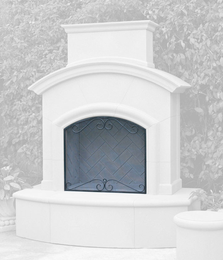 American Fyre Designs Arched Black Scroll Screen