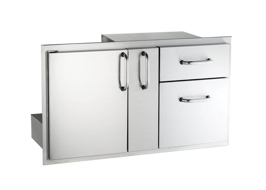 American Outdoor Grills American Outdoor Grill Door with Double Drawers and Platter Storage