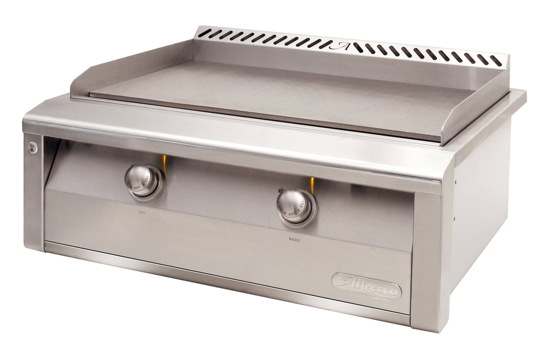 Alfresco 30” BUILT-IN GRIDDLE DUAL-ZONE GAS GRIDDLE