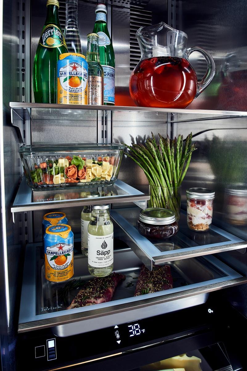 Perlick 24" Column Refrigerator, Solid Overlay Ready, Hinged Left