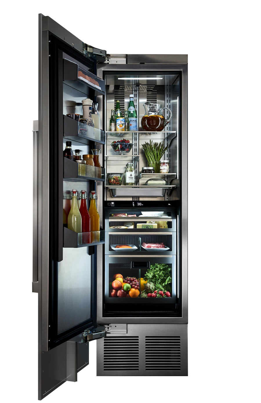 Perlick 24" Column Refrigerator, Solid Overlay Ready, Hinged Left