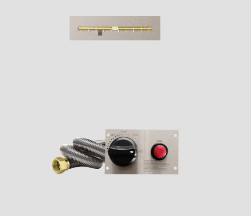 Fire Gear TPSI Linear Brass Natural Gas Fire Pit T Burner System With Stainless Steel Flat Pan