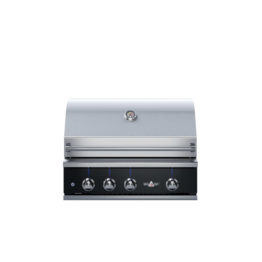 Delta Heat 32" Gas Grill w/ Infrared Rotisserie & Sear Zone, Black Control Panel