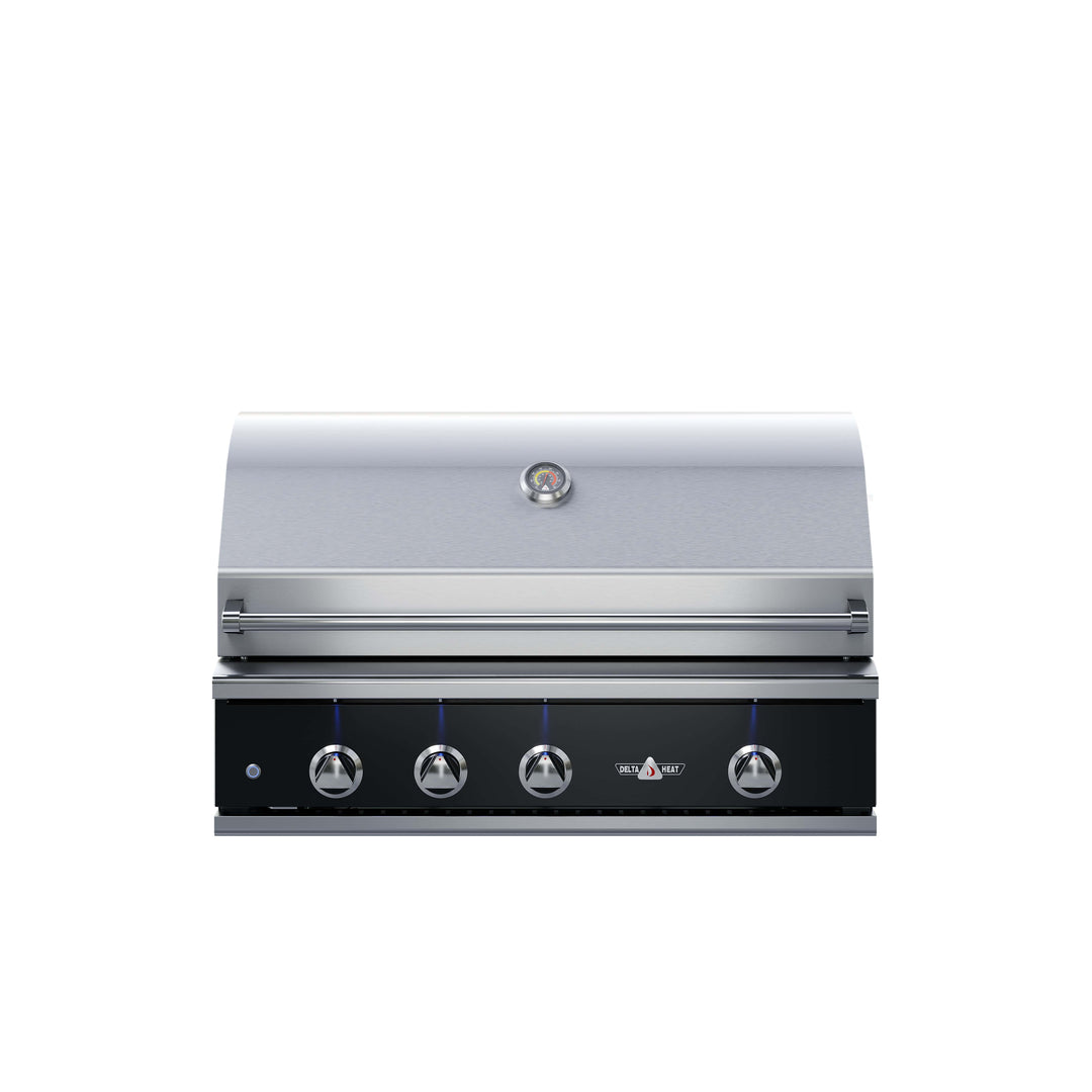 Delta Heat 38" Gas Grill w/ Infrared Rotisserie & Sear Zone, Black Control Panel