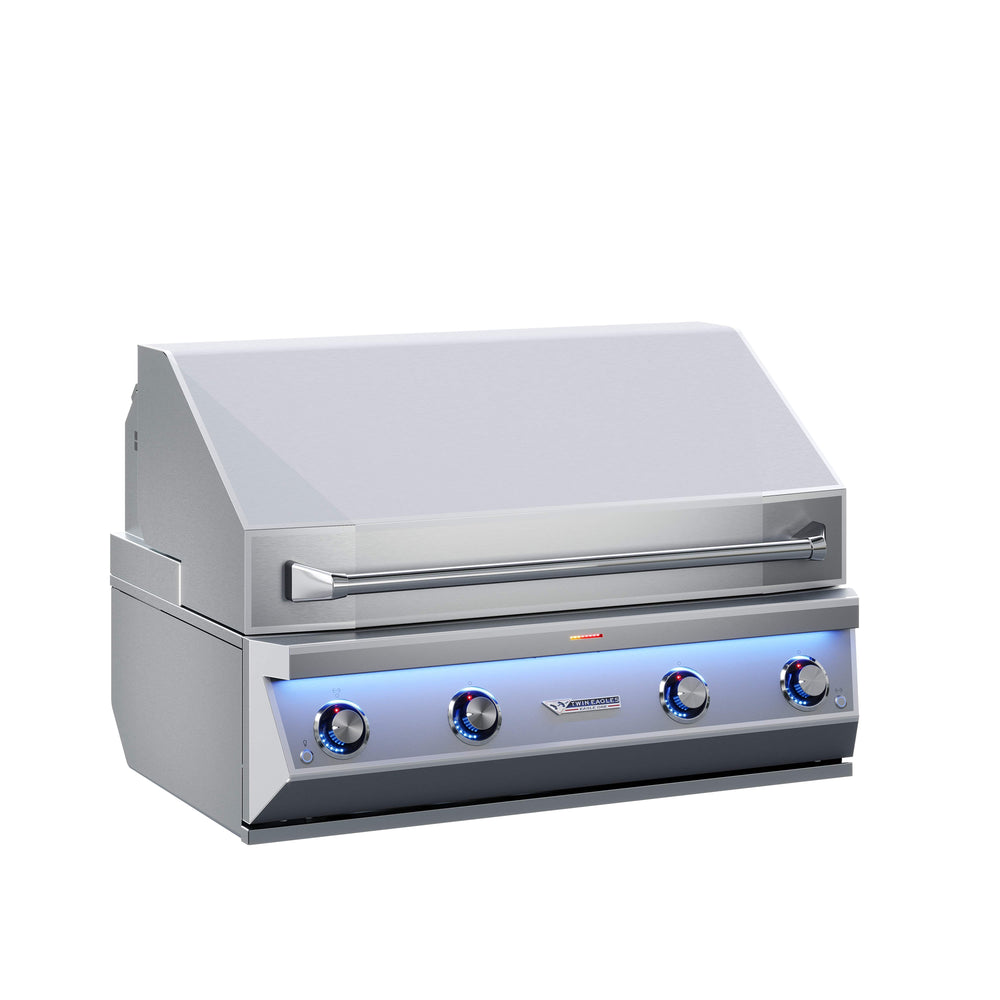 Twin Eagles 42” EAGLE ONE Gas Grill with Black Glass Infrared Rotis Burner & Sear Zone