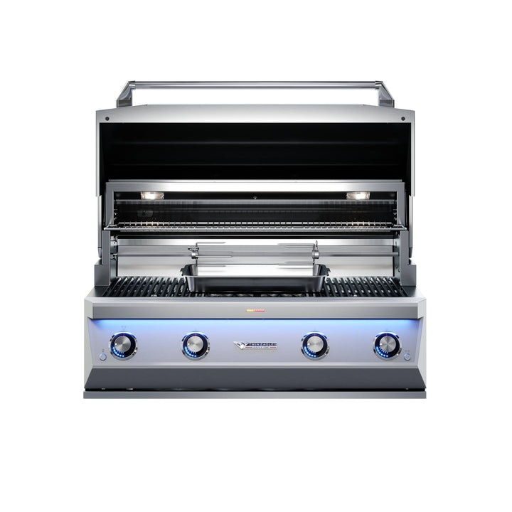 Twin Eagles 42” EAGLE ONE Gas Grill with Black Glass Infrared Rotis Burner & Sear Zone