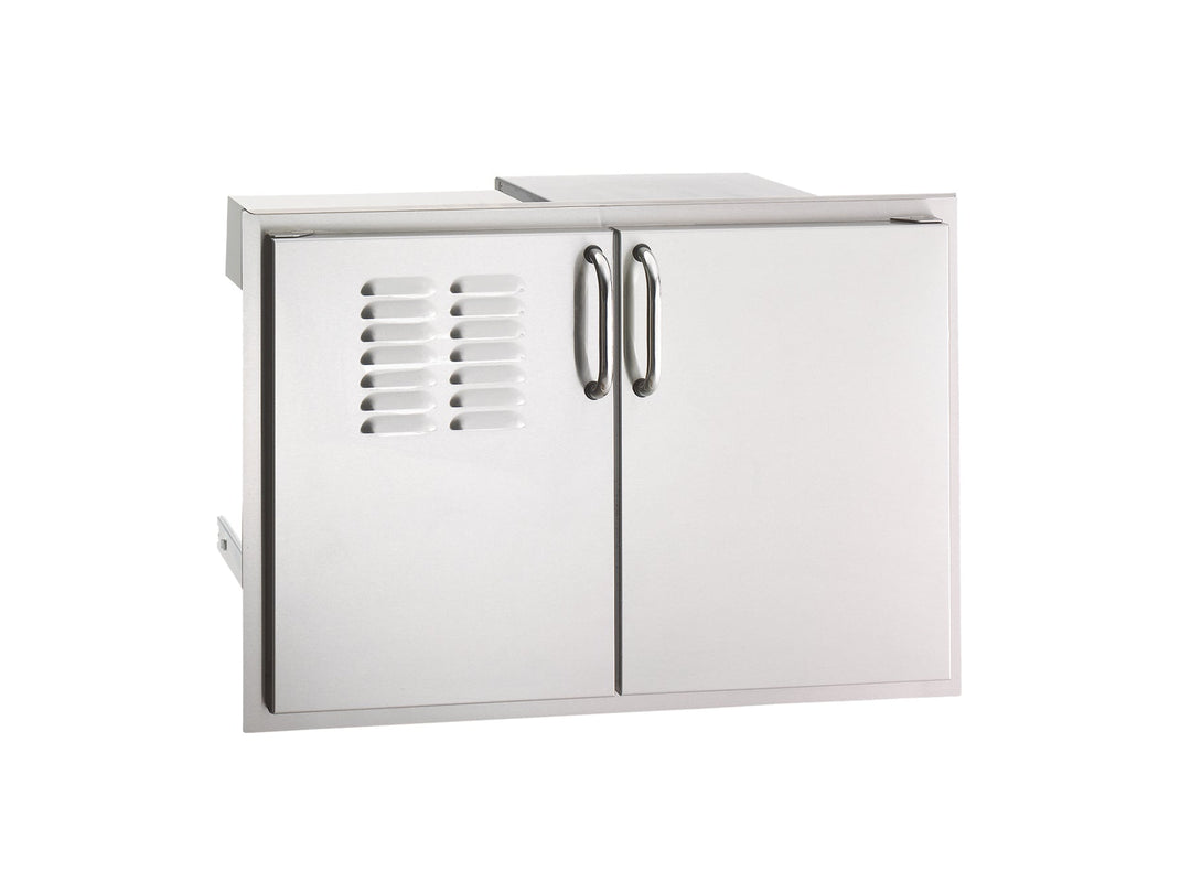 Fire Magic Dbl. Doors w/ Tank Tray & Dual Drawers w/ Louvers Shown