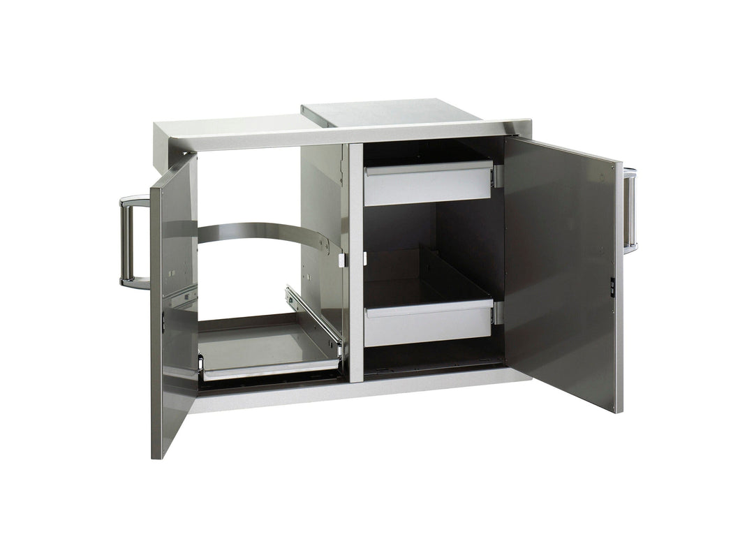 Fire Magic Dbl. Doors w/ Tank Tray & Dual Drawers with Trash Tray