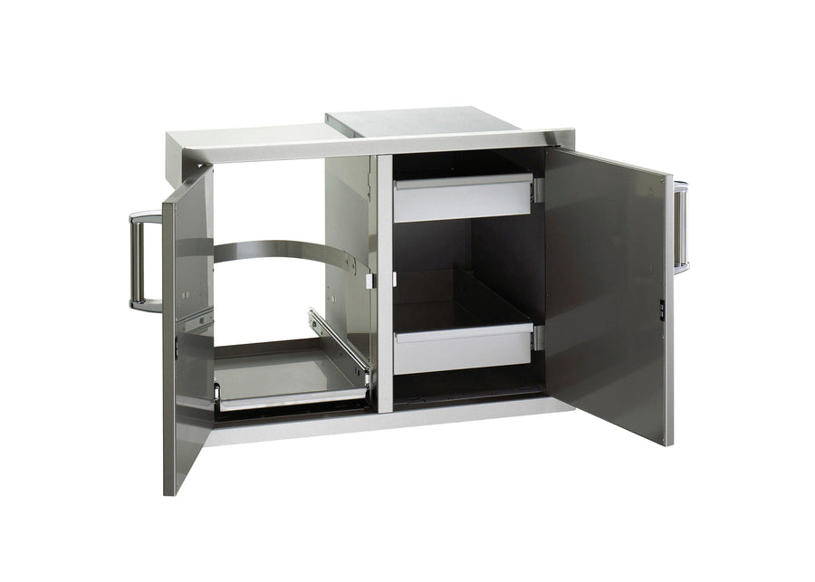 Fire Magic Dbl. Doors w/ Tank Tray & Dual Drawers with Trash Tray