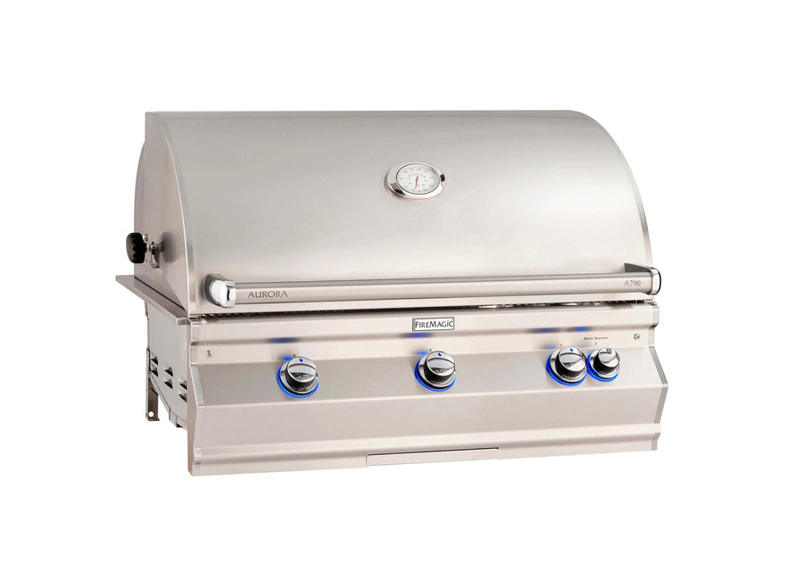 Fire Magic Aurora A790i, 36” Built-In Grill w/ Backburner & Rotisserie Kit