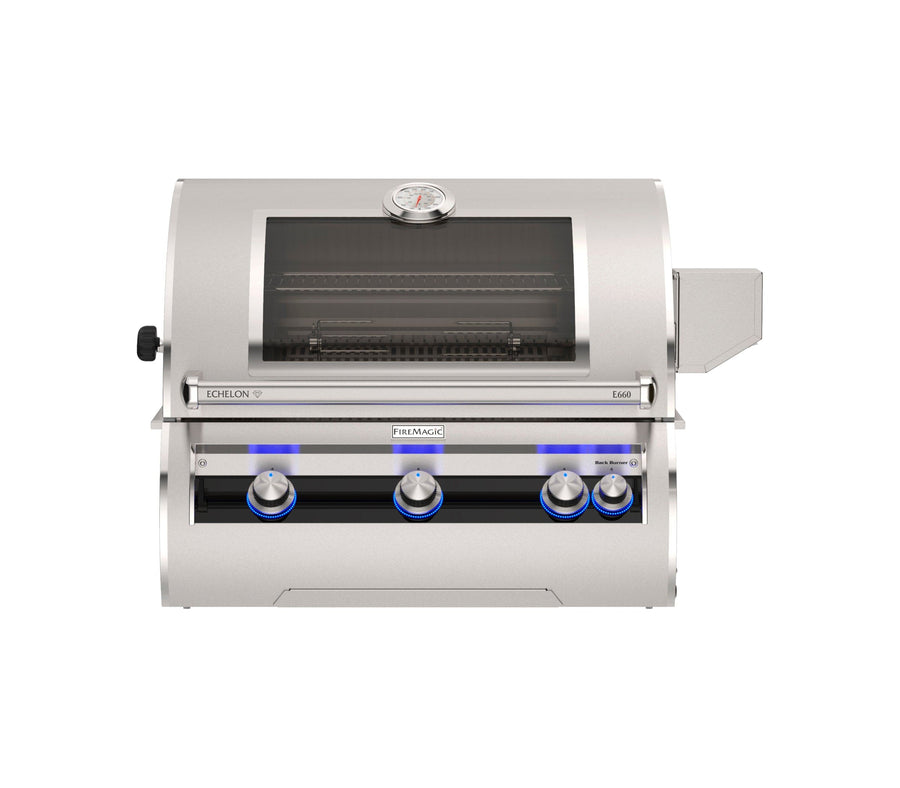 Fire Magic Echelon E660i, 30” Built-In Analog Grill w/ Analog Thermometer & Magic View Window