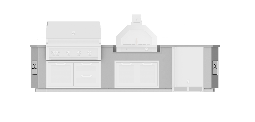 Hestan Outdoor Living Suite w/Campania Pizza Oven & Stainless Steel Countertop, 12 ft