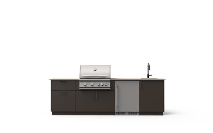 Blaze Blaze Golden Hour 10-Ft Outdoor Kitchen Island with 32-inch Marine Grade LTE+ Grill, 5.5 Cu. Ft. Refrigerator, and Sink