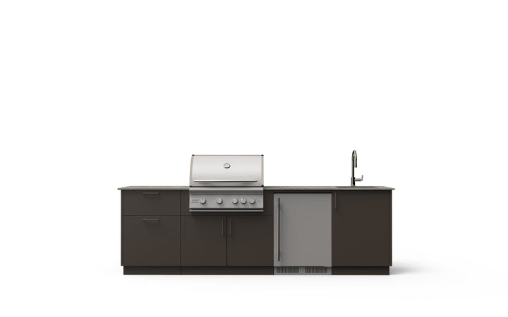 Blaze Blaze Golden Hour 10-Ft Outdoor Kitchen Island with 32-inch LTE+ Grill, 5.5 Cu. Ft. Refrigerator, and Sink