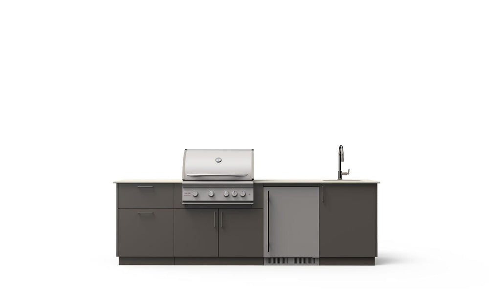 Blaze Blaze Golden Hour 10-Ft Outdoor Kitchen Island with 32-inch Marine Grade LTE+ Grill, 5.5 Cu. Ft. Refrigerator, and Sink