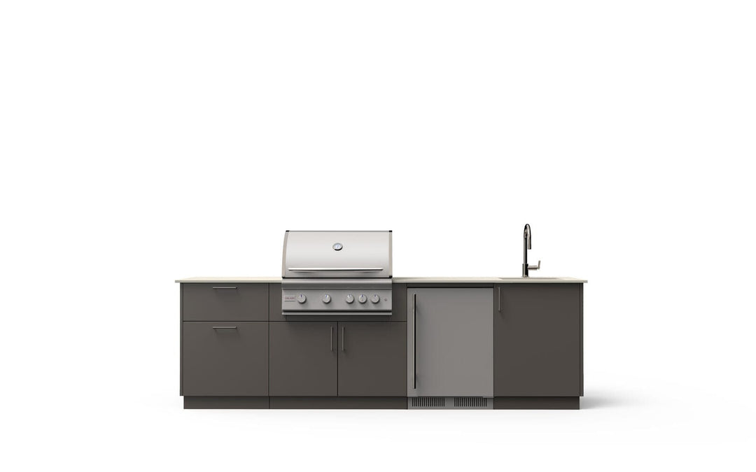 Blaze Blaze Golden Hour 10-Ft Outdoor Kitchen Island with 32-inch Marine Grade LTE+ Grill, 5.5 Cu. Ft. Refrigerator, and Sink