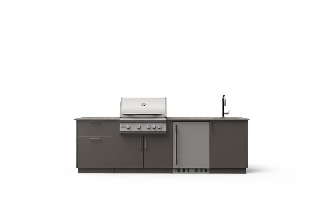 Blaze Blaze Golden Hour 10-Ft Outdoor Kitchen Island with 32-inch Marine Grade LTE+ Grill, 5.5 Cu. Ft. Refrigerator, and Sink