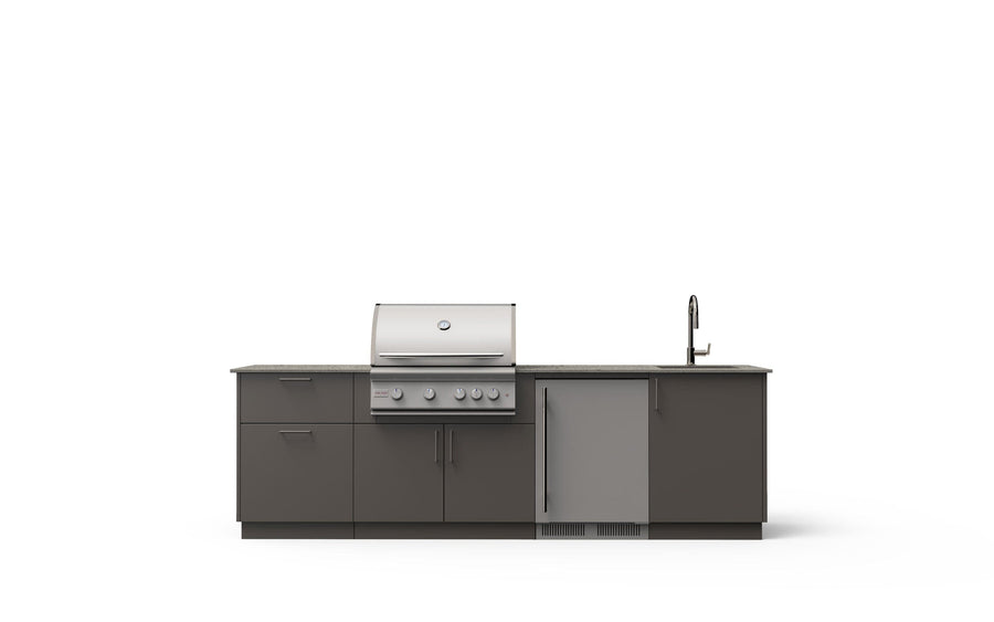 Blaze Blaze Golden Hour 10-Ft Outdoor Kitchen Island with 32-inch Marine Grade LTE+ Grill, 5.5 Cu. Ft. Refrigerator, and Sink