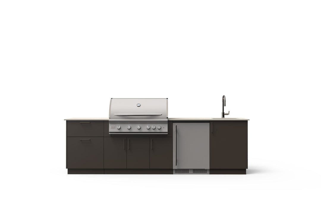 Blaze Blaze Golden Hour 10-Ft Outdoor Kitchen Island with 40-inch LTE+ Grill, 5.5 Cu. Ft. Refrigerator, and Sink