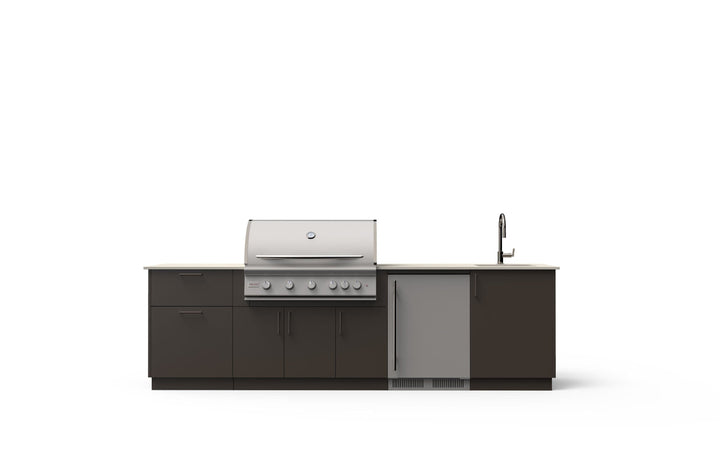 Blaze Blaze Golden Hour 10-Ft Outdoor Kitchen Island with 40-inch LTE+ Grill, 5.5 Cu. Ft. Refrigerator, and Sink
