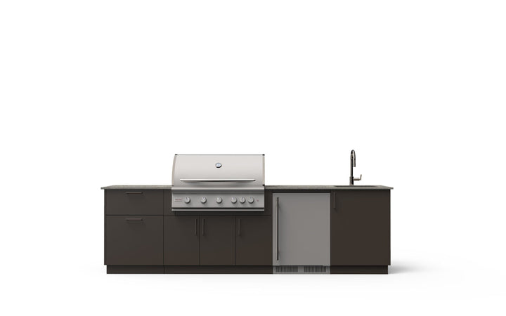 Blaze Blaze Golden Hour 10-Ft Outdoor Kitchen Island with 40-inch LTE+ Grill, 5.5 Cu. Ft. Refrigerator, and Sink