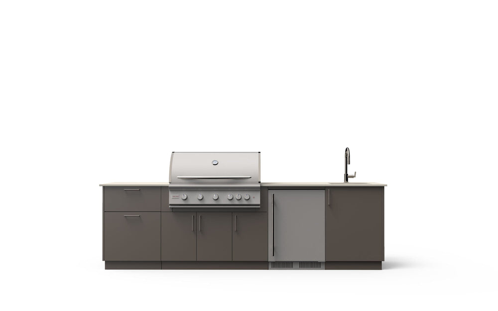 Blaze Blaze Golden Hour 10-Ft Outdoor Kitchen Island with 40-inch LTE+ Grill, 5.5 Cu. Ft. Refrigerator, and Sink