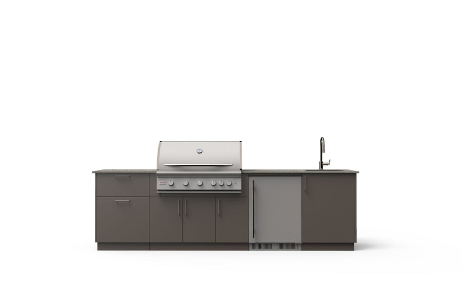 Blaze Blaze Golden Hour 10-Ft Outdoor Kitchen Island with 40-inch LTE+ Grill, 5.5 Cu. Ft. Refrigerator, and Sink