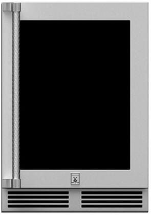 Hestan Outdoor Refrigerator SS & Glass 24” w/Lock, RH, Color