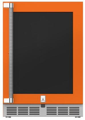 Hestan Outdoor Refrigerator SS & Glass 24” w/Lock, RH, Color