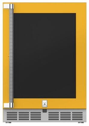 Hestan Outdoor Refrigerator SS & Glass 24” w/Lock, RH, Color