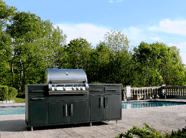 Coastal Island Coastal 80.875-WGDDD with Powder Coated Aluminum Countertop