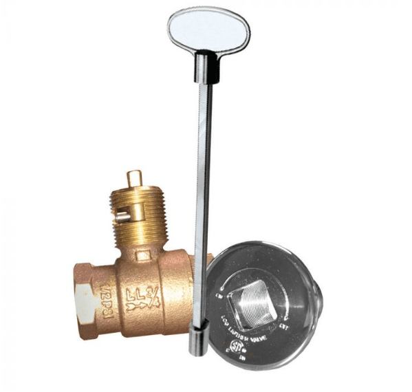 Fire Gear High Capacity Straight Key Valve with Polished Chrome Cover and 12-Inch Key
