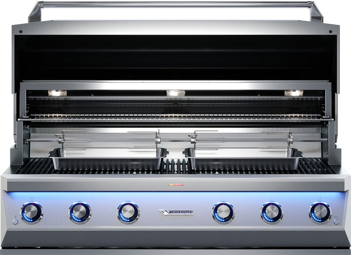 Twin Eagles 54” EAGLE ONE Gas Grill with Black Glass Infrared Rotis Burner & Sear